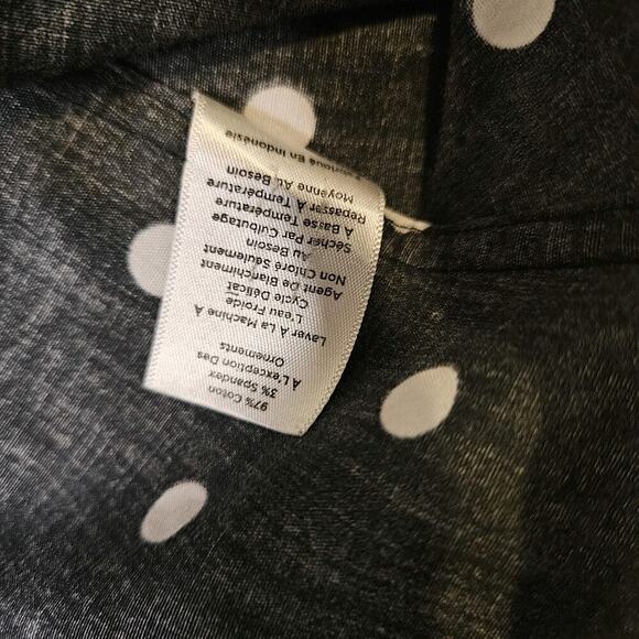 Talbots Womens Black & White Polka-dot Print Short Sleeve Non-iron Top Blouse 8P - Picture 8 of 10